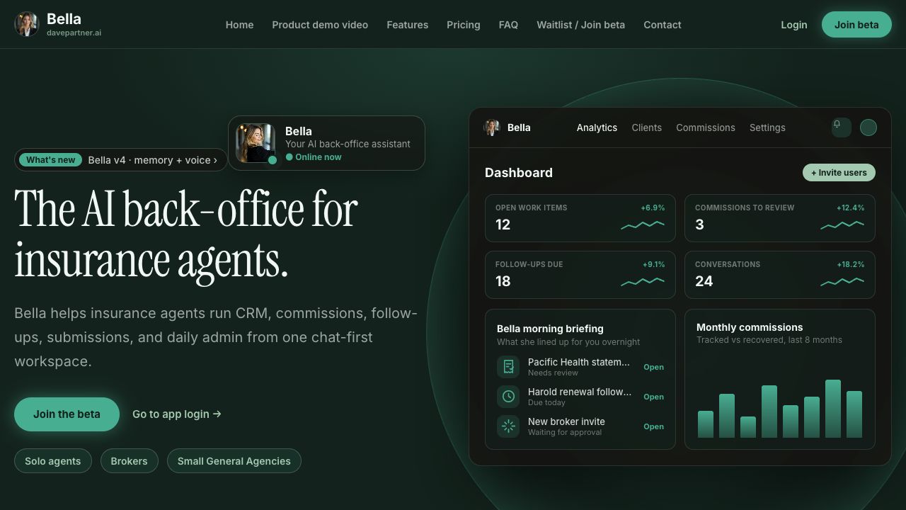 DAVE Partner website preview