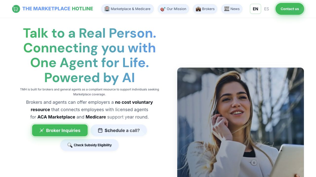 The Marketplace Hotline website preview